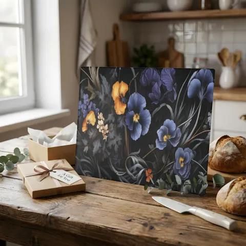 Gothic Pansies Cutting Board, view 3