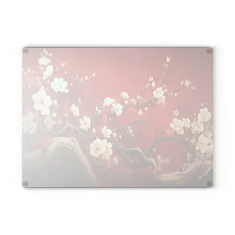 Japanese Sakura in Deep Red Background Cutting Board, view 3
