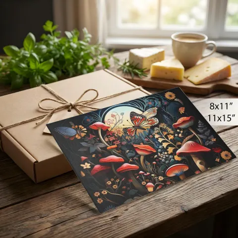 Mushroom Midnight Butterfly Cutting Board