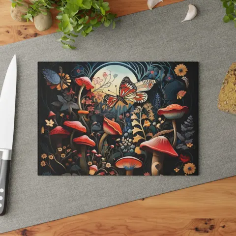 Mushroom Midnight Butterfly Cutting Board, view 2