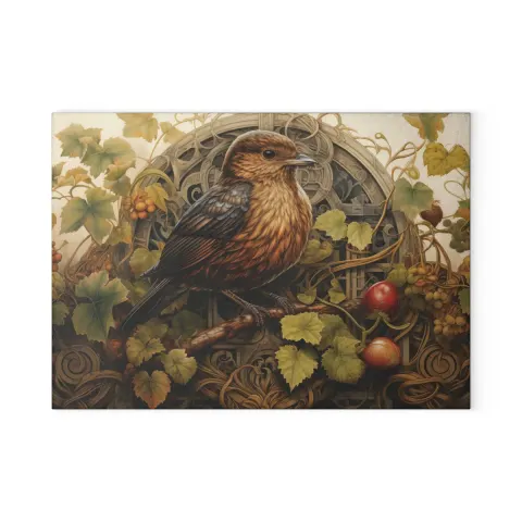 Rustic Vintage Style Bird Art Cutting Board, view 3