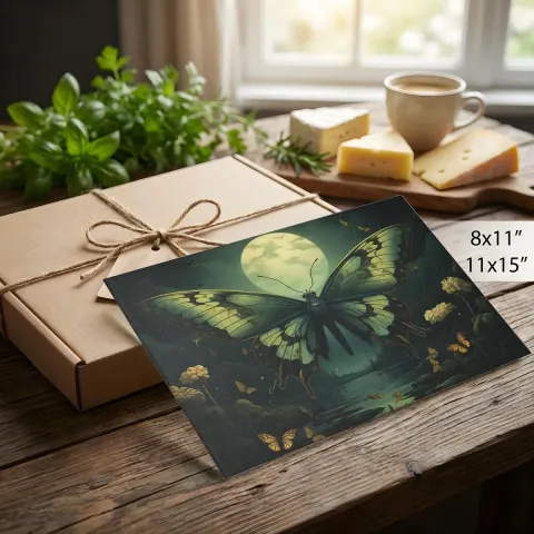 Spanish Moon Moth in Green Cutting Board