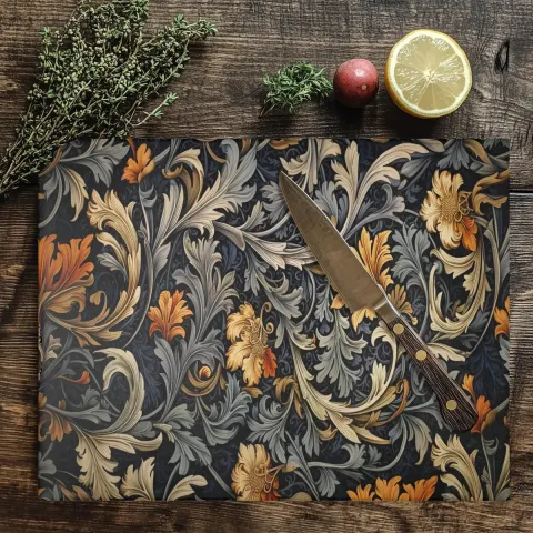 William Morris-inspired Art Nouveau Ferns Cutting Board, view 2