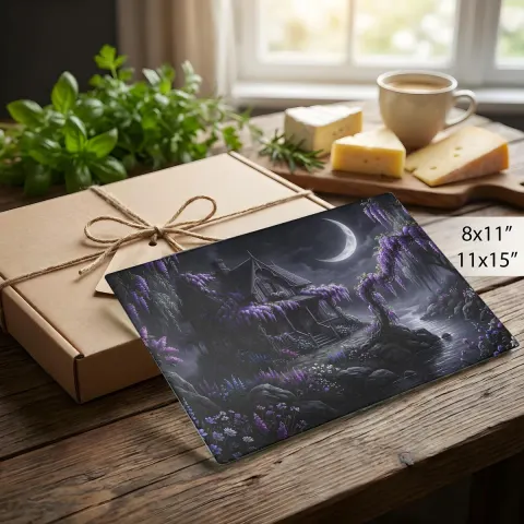 Midnight Wisteria Cottage Glass Serving Board Cutting Board, view 2