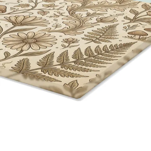 Mushroom and Fern Pattern Glass Cutting Board, view 3