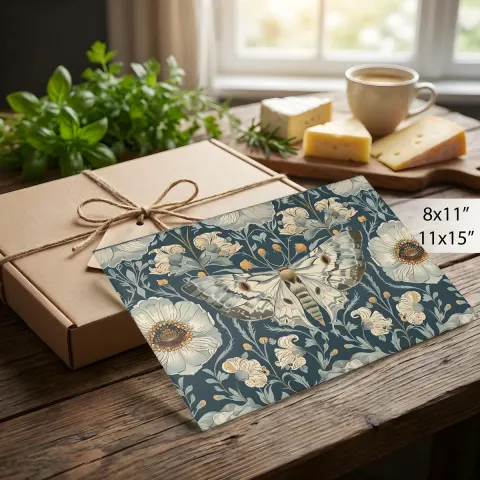 William Morris-inspired Moth Tempered Glass Cutting Board