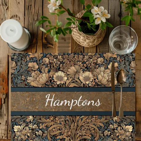 Personalized Dark Botanical Placemat