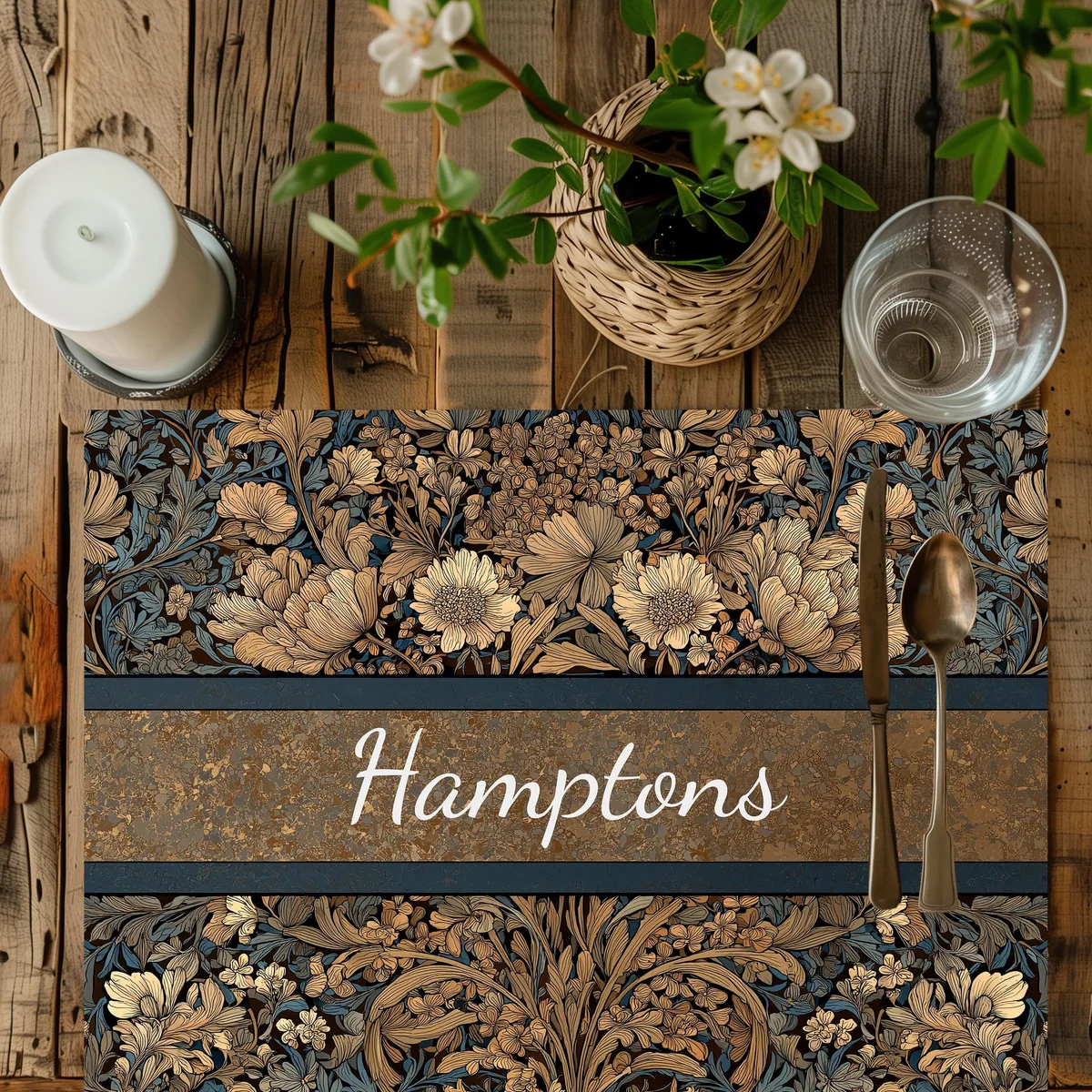 Personalized Dark Botanical Placemat
