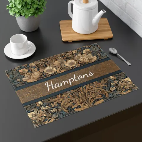 Personalized Dark Botanical Placemat, view 2