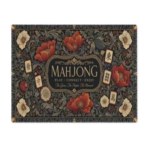 Dark William Morris Style Mahjong Floral Placemat, view 2