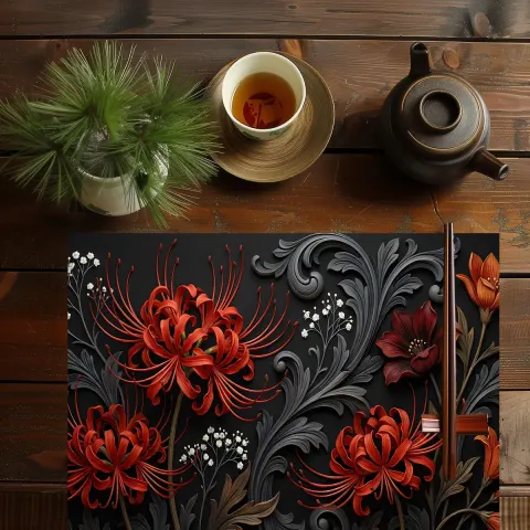 Dark Floral Placemat