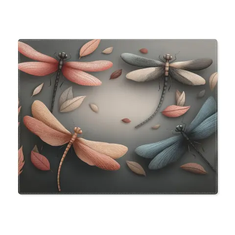 Dragonfly Cotton Placemat: Vintage Dining Table Art, view 3