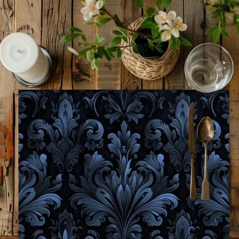 Elegant Blue Gothic Pattern Placement for Elegant Dining Experiences Placemat