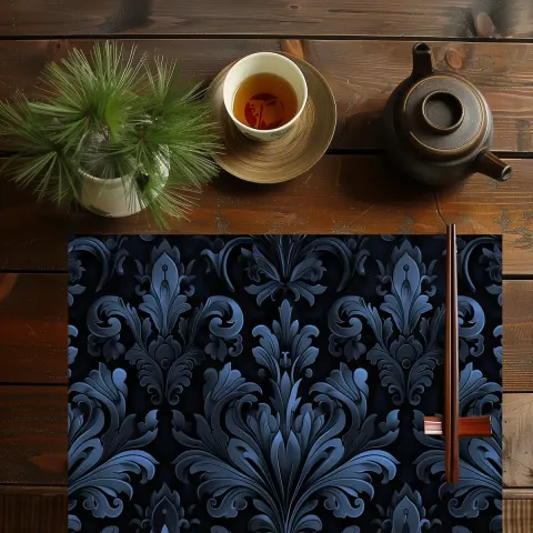Elegant Blue Gothic Pattern Placement for Elegant Dining Experiences Placemat, view 2