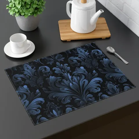 Elegant Blue Gothic Pattern Placement for Elegant Dining Experiences Placemat, view 3