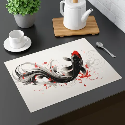 Elevate Your Dining Experience with Japanese Koi Fish Placemats, view 2