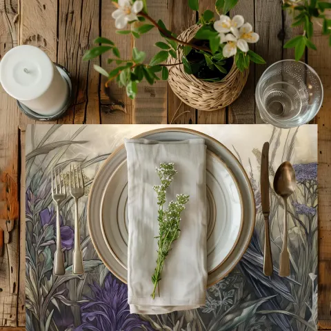 Enchanted Crow and Wildflowers Placemat, view 3