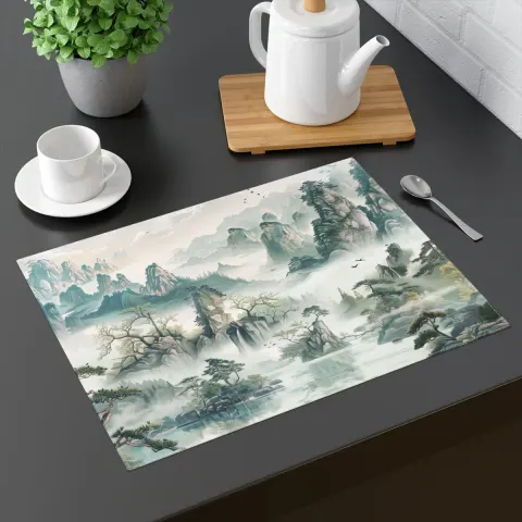 Experience Tradition with Chinese Landscape Art Placemats, view 3