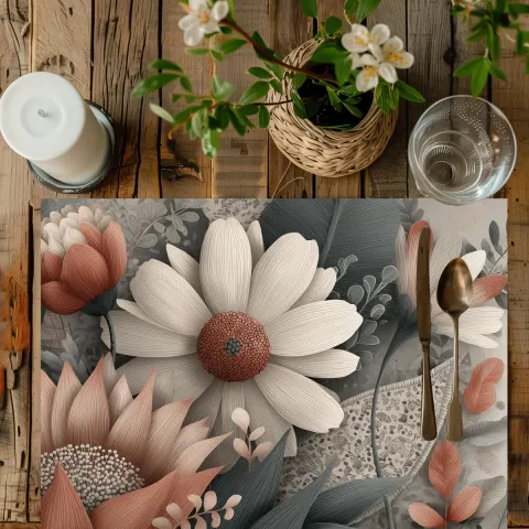 Floral Cotton Placemat: Vintage-Style Table Setting