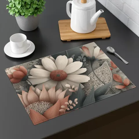 Floral Cotton Placemat: Vintage-Style Table Setting, view 2