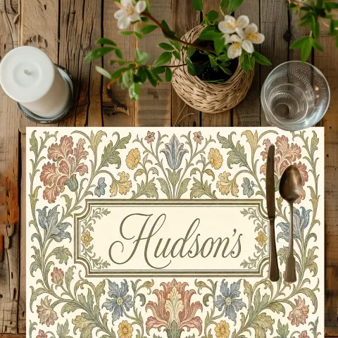 Floral Vintage Monogram Placemat