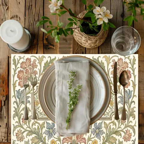 Floral Vintage Monogram Placemat, view 2