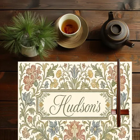 Floral Vintage Monogram Placemat, view 3