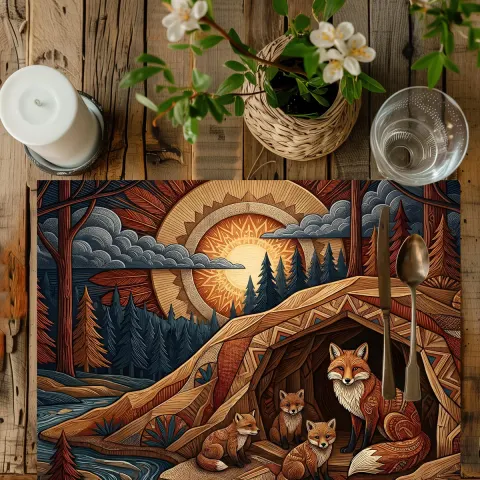 Fox Den Placemat For Dining Decor