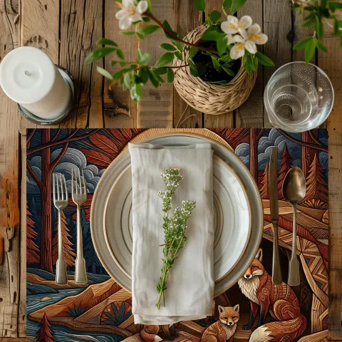 Fox Den Placemat For Dining Decor, view 2
