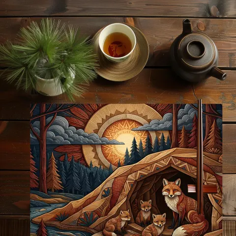 Fox Den Placemat For Dining Decor, view 3