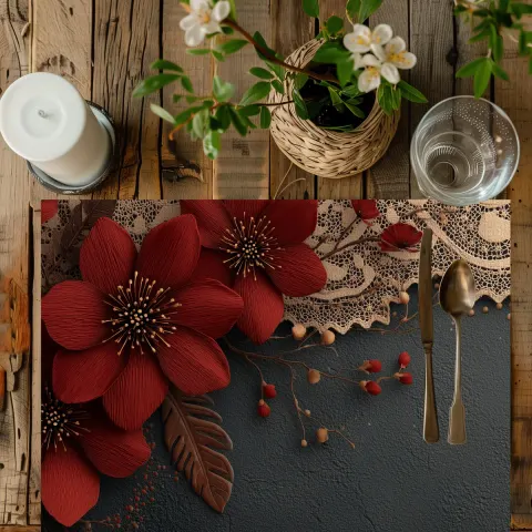 Garnet Bloom Placemat 14x18