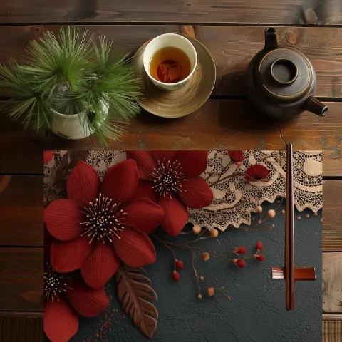 Garnet Bloom Placemat 14x18, view 2