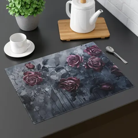 Gothic Watercolor Roses Placemat, view 2