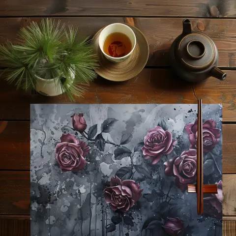 Gothic Watercolor Roses Placemat, view 3