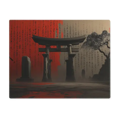 Japanese Tori Gate Placemat: Cotton Dining Table Decor, view 3