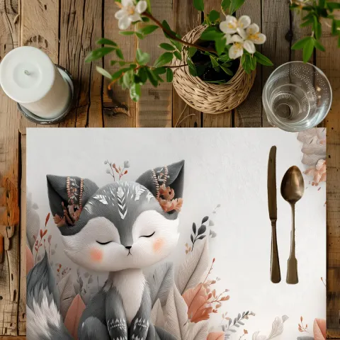 Kawaii Fox Placemat: Dining Decor