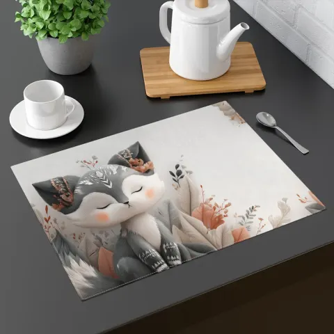 Kawaii Fox Placemat: Dining Decor, view 2