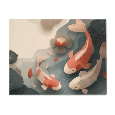 Koi Fish Pond Placemats: Japanese Dining Table Decor, view 3