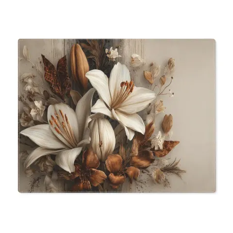 Neutral Lily Placemats: Japandi Boho Table Decor, view 2