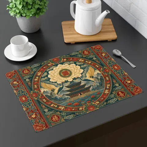 Oriental Lotus & Cranes Placemat