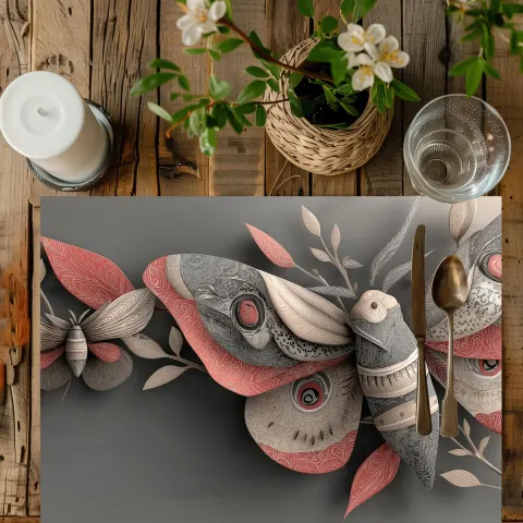 Personalized Placemat: Artisan Moth Design, view 2