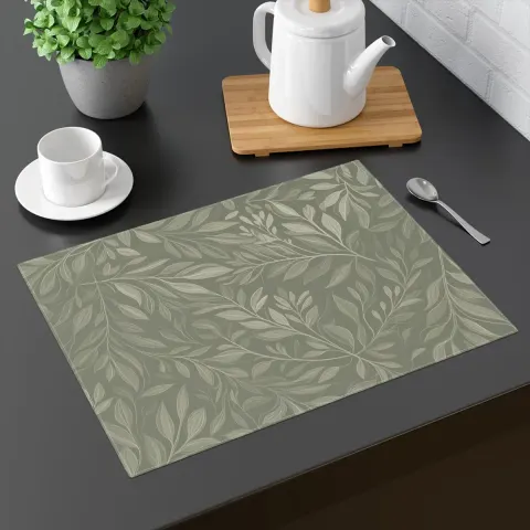 Sage Green Leafy Vines Placemat