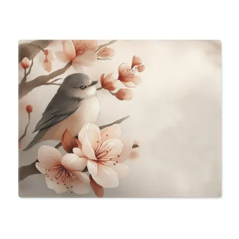 Sakura Songbird Placemat: Japanese Floral Table Decor, view 3