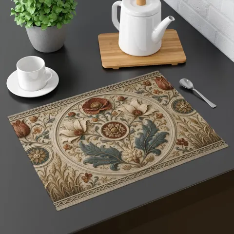 Vintage Style Floral Medallion Placemat