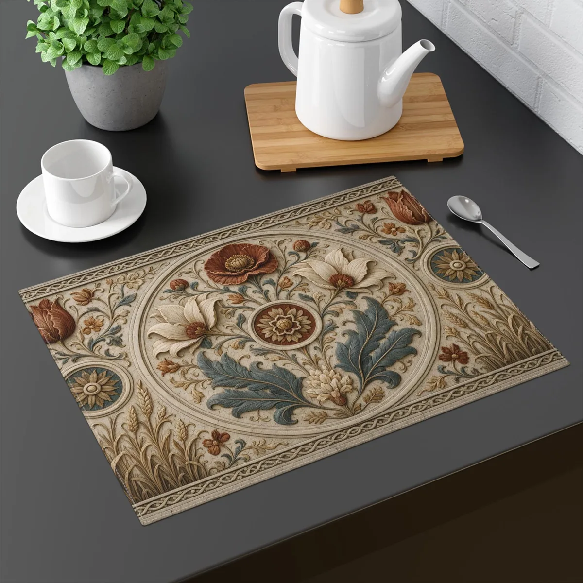 Vintage Style Floral Medallion Placemat
