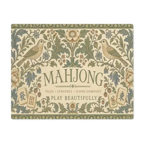 William Morris Inspired Mahjong Floral Mahjong Placemat, view 2