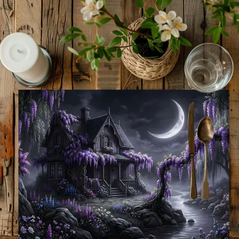 Wisteria Midnight Cottage Dining Placemat