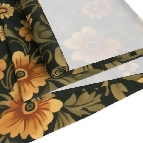 Art Nouveau Flower and Plant Pattern Polyester Table Runner, view 3