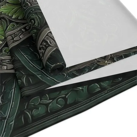 Celtic Green Patterned Polyester Table Runner, view 3
