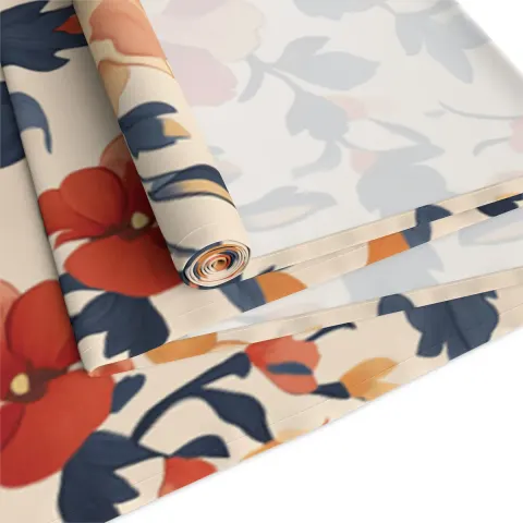 Whimsical Colonial Floral Pattern Polyester Table Runner, view 3